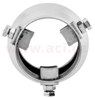 koncovka výfuku nerezová kulatá, vnější průměr 76mm, délka 130mm, vnitřní průměr 45-50mm ASSO