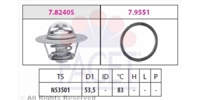 termostat ,otvírací teplota 83°C, s těsněním KW
