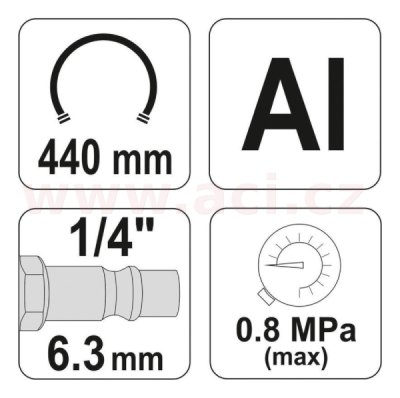 plnič pneu 0.8 mPa s manometrem 1-12 bar YATO