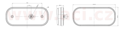zadní světlo LED 214,3x94,3 mm, s dynamickým směr. světlem, 5 PIN BAJONET, L=P