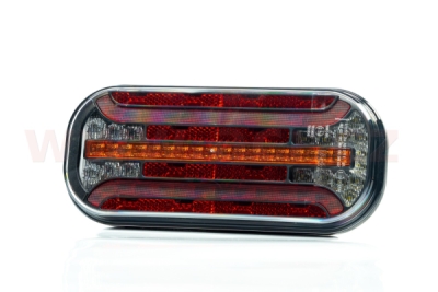 zadní světlo LED 214,3x94,3 mm, s dynamickým směr. světlem, 5 PIN BAJONET, L=P