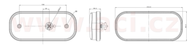 zadní světlo LED 214,3x94,3 mm, s dynamickým směr. světlem, 5 PIN BAJONET, L=P