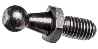 kulový čep plynové vzpěry, černý (průměr čepu 10 mm, výška 17 mm, závit M8, délka závitu 15 mm)