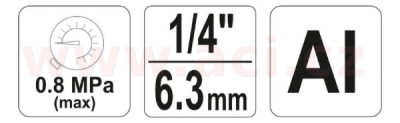 pistole na profukování dlouhá 0,8 Mpa 1/4"