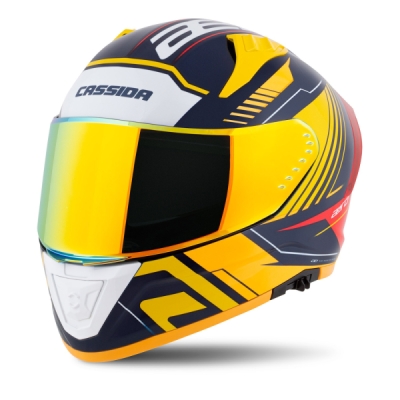 přilba Aero Drome, CASSIDA (modrá/žlutá fluo/oranžová/červená/světle modrá/bílá, vel. S)