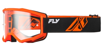 brýle FOCUS, FLY RACING - USA dětské (černé/oranžové - čiré plexi)