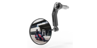 zpětné zrcátko univerzální do konců řidítek Premium ALU, OXFORD (černé, průměr zrcátka 94 mm) aplikace L