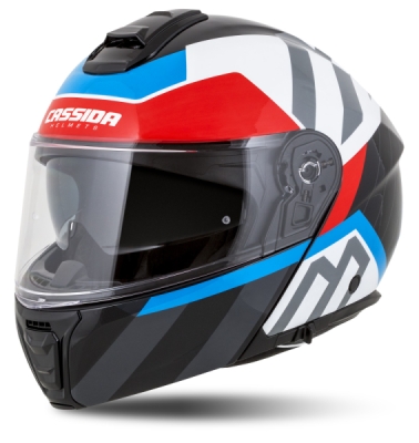 přilba Modulo 2.1 Profile, CASSIDA (bílá perleť/černá/modrá/červená/šedá, plexi s přípravou pro Pinlock, vel. 2XL)
