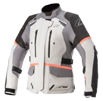 bunda STELLA ANDES DRYSTAR, TECH-AIR 5 kompatibilní, ALPINESTARS, dámská (světle šedá/tmavě šedá/černá/růžová fluo, vel. L)