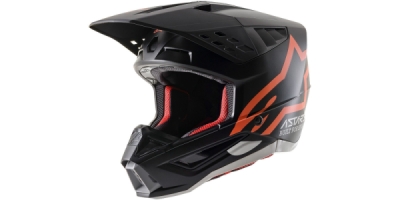 přilba S-M5 COMPASS HELMET ECE, ALPINESTARS (matná černá/oranžová fluo, vel. 2XL)