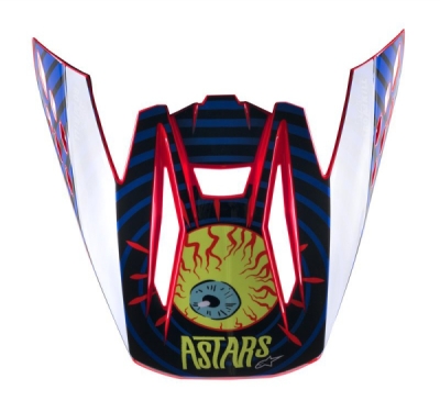 kšilt pro přilby S-M5 SOLAR FLARE, ALPINESTARS (černá/modrá/červená fluo/žlutá fluo, verze ECE 22.05)