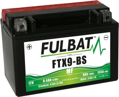 baterie 12V, YTX9-BS, 8Ah, 135A, bezúdržbová MF AGM 150x87x105, FULBAT (vč. balení elektrolytu)