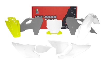 sada plastů HUSQVARNA, RTECH (bílo-šedo-žlutá, 7 dílů)