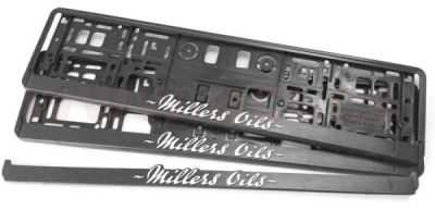 Podložka pod RZ (SPZ) pro ČR a SR - Millers Oils retro - 1kus