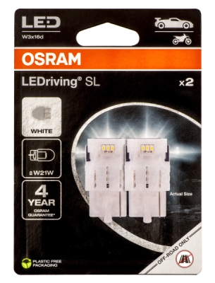 OSRAM žárovka LED W21W  6000k 12V 1,5W w3x16d