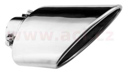 koncovka výfuku nerezová oválná šikmá, vnější průměr 130x70mm, délka 197mm, vnitřní průměr 40-55mm ASSO