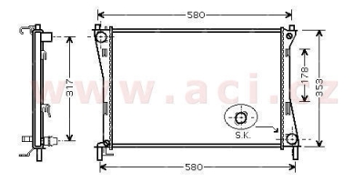 chladič 1.2i 16V (±AC), 1.4i 16V (±AC), 1.6i 16V (±AC) [500*356*13]