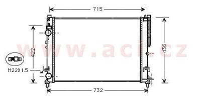 chladič 1.6i 16V (±A +AC), 1.8i 8/16V (+AC), 2.0i 8V (±A +AC), 1.9DTi (±AC) [634*450*26]