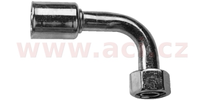 fitinka ocelová namačkávací s krytkou o-kroužek samice 90° pro hadice G8 (10 mm) závit UNF 3/4"