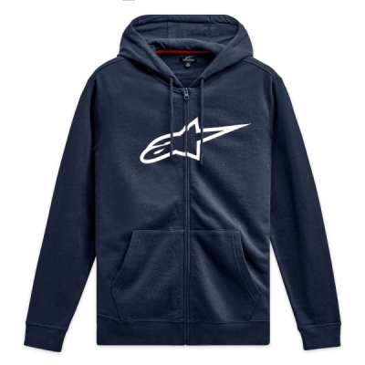 mikina AGELESS ZIP HOODIE 3, ALPINESTARS (modrá/bílá, vel. M)
