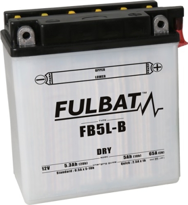 baterie 12V, YB5L-B (12N5-3B), 5Ah, 65A, konvenční 120x60x130 FULBAT(vč. balení elektrolytu)