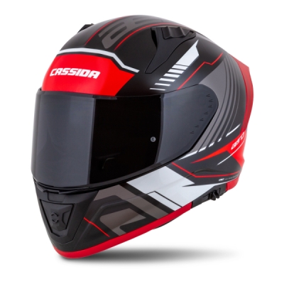 přilba Aero Drome, CASSIDA (černá met./červená/bílá/šedá, vel. 2XL)