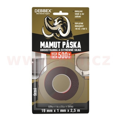oboustranná a extrémně silná MAMUT PÁSKA HIGH TACK 19 mm x 1mm x 2,5 m, DEBBEX