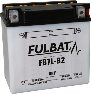 baterie 12V, YB7L-B2, 8Ah, 85A, konvenční 135x75x133 FULBAT (vč. balení elektrolytu)