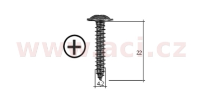 samořezný křížový vrut černý pozink Fe (sada 20 ks) (4,2 mm, 22 mm)