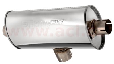 univerzální tlumič oválný vnitřní průměr 76 a 63mm, průměr těla 140/220mm, délka těla 500mm NEREZ