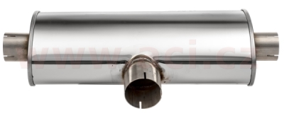 univerzální tlumič oválný vnitřní průměr 76 a 63mm, průměr těla 140/220mm, délka těla 500mm NEREZ