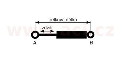 vzpěra zd. dveří (celk. délka 567 mm, délka zdvihu 195 mm, síla 550 N)