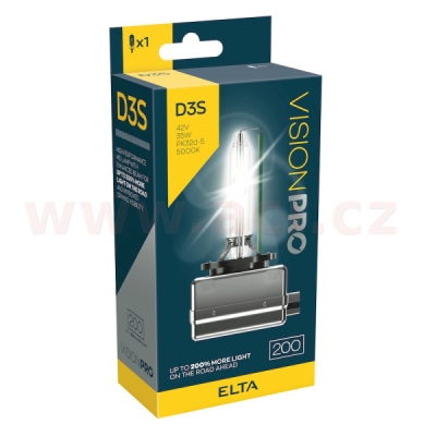 ELTA xenon. výbojka D3S 42V 35W Pk32d-2 +200% VisionPro (1ks)