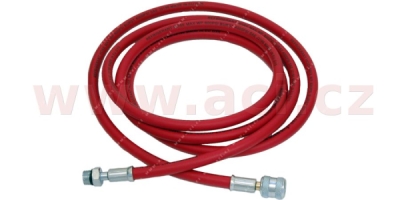 hadice červená HP 2.5 m R134a, plnička 1/2" ACME, (12.7 mm), rychlospojka M14x1.5, pro plnící stanice R134a VALEO/SPX/BOSCH
