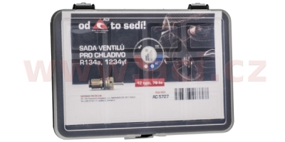 sada ventilků servisních portů R134a, 1234yf 12 typů, 76 ks
