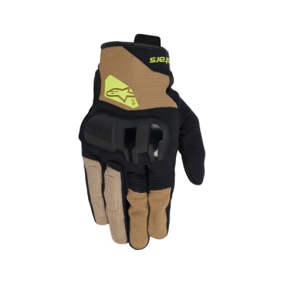 rukavice CHROME V2, ALPINESTARS (tmavá khaki/černá/žlutá, vel. L)