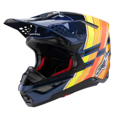 přilba SUPERTECH S-M10 edice TROY LEE DESIGNS, ALPINESTARS (modrá perleť/oranžová fluo/žlutá/červená, vel. L)