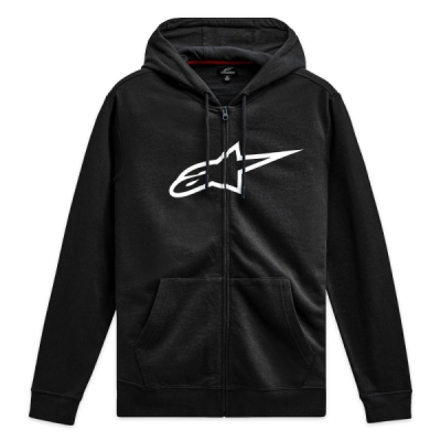 mikina AGELESS ZIP HOODIE 3, ALPINESTARS (černá/bílá, vel. M)