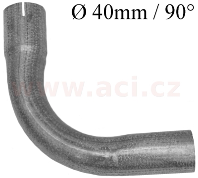 univerzální koleno výfuku AlZn ocel, průměr 40 mm, úhel 90° FENNO