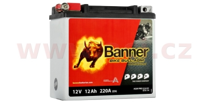 baterie 12V, YTX14-BS, 12Ah, 220A, BANNER Bike Bull AGM PRO 150x88x145