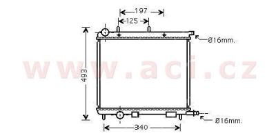 chladič 1.1i 8V (±AC), 1.4i 8V/16V (±AUT±AC), 1.6i 8V (+AUT±AC) 1.6i 16V (±AC), 1.4HDi  [380*402*19]