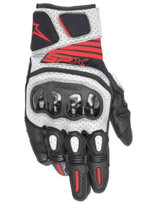 rukavice SP X AIR CARBON V2, ALPINESTARS (černá/bílá/červená fluo, vel. L)