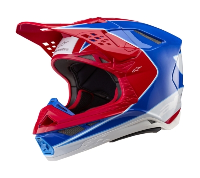 přilba SUPERTECH S-M10 AEON, ALPINESTARS (červená fluo/modrá, vel. S)