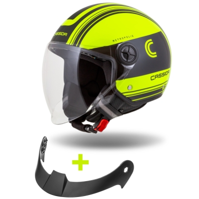 přilba Handy Metropolis Safety, CASSIDA (žlutá fluo/černá/reflexní šedá, vel. L)
