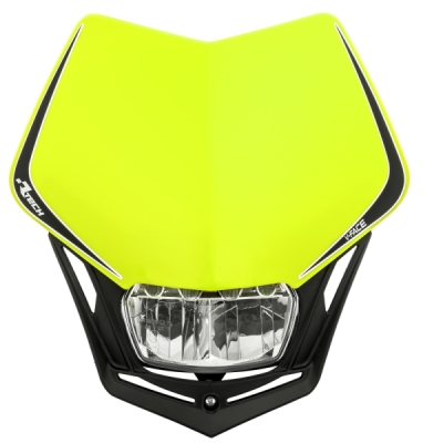 UNI přední maska včetně světla V-Face FULL LED, RTECH (neon žlutá/černá)
