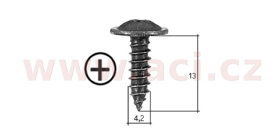 samořezný křížový vrut černý pozink Fe (sada 20 ks) (4,2 mm, 13 mm)