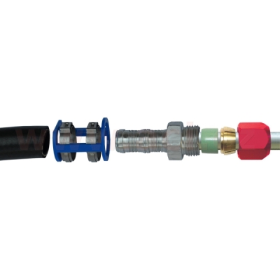 závitová spojka, hadice-trubka, přímá, hadice redukovaná G6 (7.94 mm), trubka 5/16" (7.93 mm)