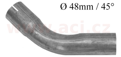 univerzální koleno výfuku AlZn ocel, průměr 48 mm, úhel 45° FENNO