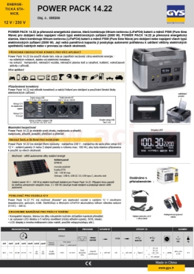 nabíjecí stanice s měničem napětí GYS POWER PACK 14.22 (1400 Wh)