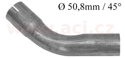 univerzální koleno výfuku AlZn ocel, průměr 50.8 mm, úhel 45° FENNO